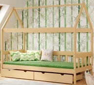 Łóżka dla dzieci i młodzieży - Drewniane łóżko domek do pokoju dziecięcego, sosna - Dada 4X 190x80 cm - miniaturka - grafika 1