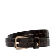 Paski - Pasek Damski Tommy Hilfiger Th Libre 2.5 Croc AW0AW17975 Brązowy - miniaturka - grafika 1