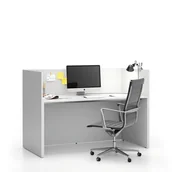 Zestawy mebli biurowych - B2B Partner Zestaw mebli biurowych single z parawanem SEGMENT, prosty, biały / biały 611679 - miniaturka - grafika 1