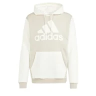 Bluzy męskie - adidas Męska bluza z kapturem Essentials z dużym logo, S, Szpachlówka szara/złamana biel, S - miniaturka - grafika 1