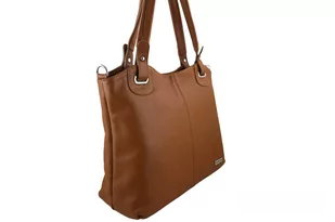 Codzienna duża torebka damska - Brązowa jasna - Torebki damskie - miniaturka - grafika 3