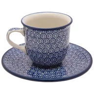 Filiżanki - FILIŻANKA do herbaty kawy 180 ml ze spodkiem - Ceramika Artystyczna Bolesławiec - miniaturka - grafika 1