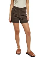 Spodnie damskie - Urban Classics Damskie spodnie damskie Colored Strech Denim Shorts Brown 28, brązowy, 28 - miniaturka - grafika 1