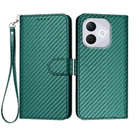 Portfele - For Honor 400 Lite Etui-Portfel Z Paskiem Skórzany Pokrowiec Na Telefon Z Włókna Węglowego - Czarno-Zielony Wielobarwny Blackish Green - miniaturka - grafika 1