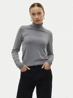 Swetry damskie - Vero Moda Golf Iris 10320450 Szary Slim Fit - miniaturka - grafika 1
