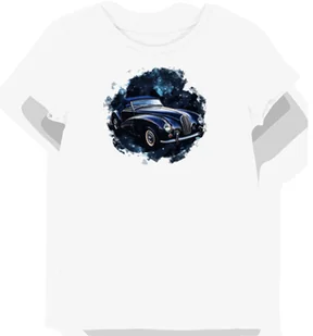 Koszulka damska biała z nadrukiem klasycznego niebieskiego kabrioletu XL - Koszulki i topy damskie Koszulka damska biała z nadrukiem klasycznego niebieskiego kabrioletu XL - Koszulki i topy damskie - miniaturka - grafika 1