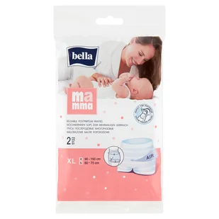 Bella Poporodowe majtki wielorazowe siateczkowe 2 szt XL Mamma BE-092-XL02-001 - Bielizna lecznicza - miniaturka - grafika 4