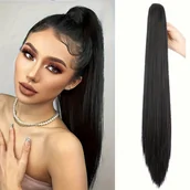 Pozostałe akcesoria fryzjerskie - TEMU Eleganckie 20-calowe Przedłużenie Kucyka na Spinkę dla Kobiet - Proste Syntetyczne Włosy, Wszechstronne i Naturalny Wygląd - miniaturka - grafika 1