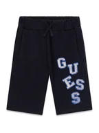Spodenki damskie - Guess Szorty sportowe L6GD02 KA6R4 Granatowy Regular Fit - miniaturka - grafika 1