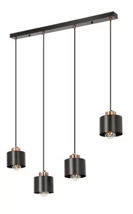 Candellux Olena lampa wisząca 4-punktowa czarna/miedź 34-78131 - Lampy sufitowe - miniaturka - grafika 1