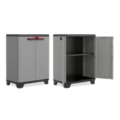 Pudła i pojemniki do przechowywania - Szafa plastikowa niska 68 x 39 x 90 cm ciemnoszara / czarna - miniaturka - grafika 1