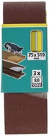 Materiały ścierne - Wolfcraft Taśma szliﬁerskia z tkaniny 75 x 510 mm granulacja 80mm (3szt.) 1912000 - miniaturka - grafika 1