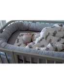 Ochraniacze do łóżeczka - Poofi Ochraniacz do łóżeczka 275 cm jasny szary - miniaturka - grafika 1