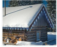 Ozdoby bożonarodzeniowe - Lampki dekoracyjne świąteczne Sople 40 LED 20 sopli zimny biały 5,7 m Timer - miniaturka - grafika 1