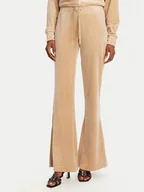 Spodnie sportowe damskie - Juicy Couture Spodnie dresowe Christine JCWBJ125304 Beżowy Flared Leg - miniaturka - grafika 1