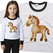 Piżamy dla dziewczynek - Piżama dziecięca Brązowy Pluszowy Koń Konik Z Czerwoną Grzywą 98/104 - VoloDonum - miniaturka - grafika 1