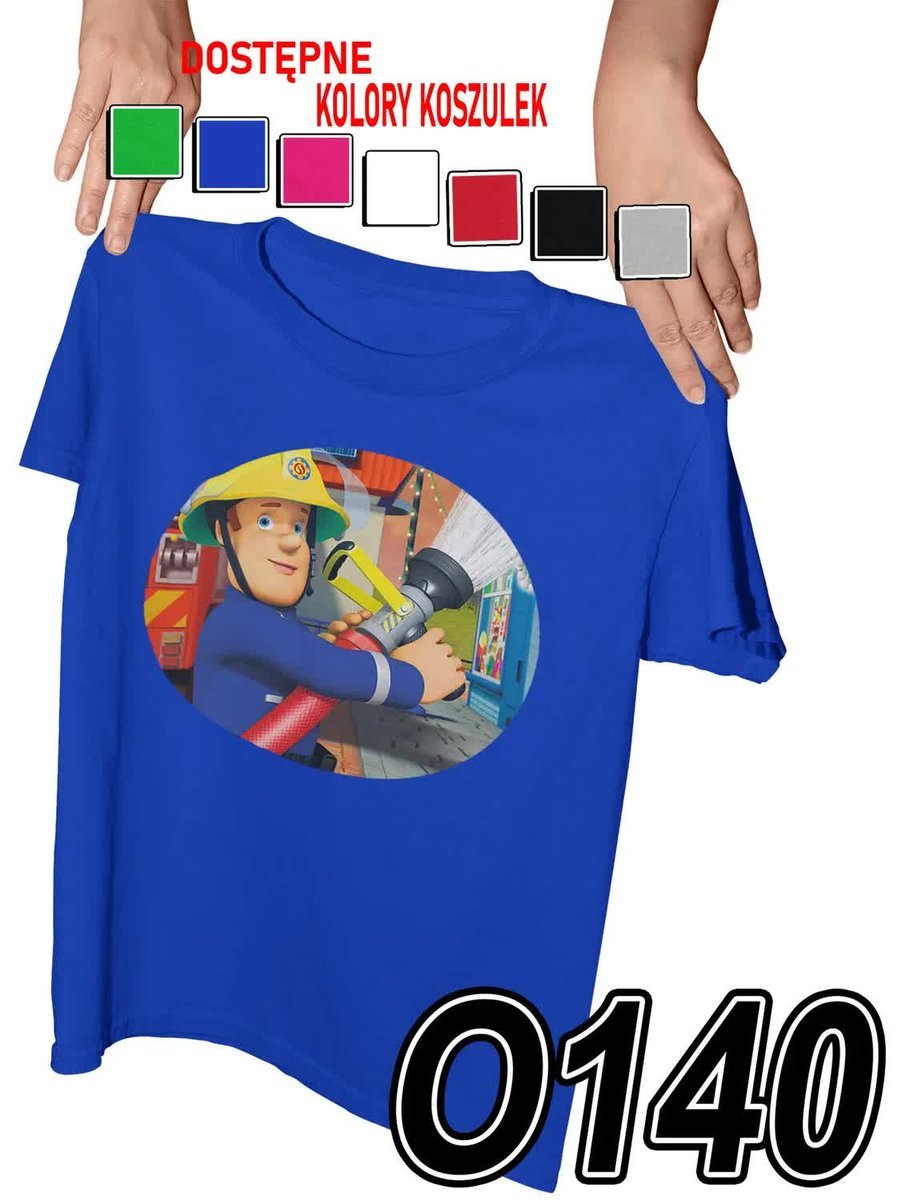 Koszulka Dziecięca Z Nadrukiem Strażak Sam Bajki Pat - L 146-152