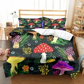 Ochraniacze do łóżeczka - Zestaw Kolorowa Pościel z Grzybami Mikrofibra 135x200CM 80X80CM - miniaturka - grafika 1