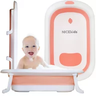 Wanienki dla dzieci - WANIENKA DLA DZIECI SKŁADANA NICEKIDS SILIKONOWA RÓŻOWA - miniaturka - grafika 1