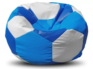 Pufa piłka XXXL worek biało-granatowo-niebieska - Fotele i pufy dla dzieci - miniaturka - grafika 1