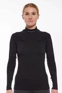 Bielizna sportowa damska - Bluza termoaktywna damska Brubeck Merino Wool LS16650 czarny - miniaturka - grafika 1