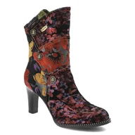 Botki damskie - Czerwone Botki Laura Vita Skórzane Eleganckie Buty Na Obcasie - miniaturka - grafika 1