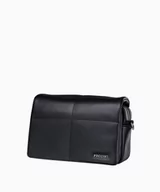 Torebki damskie - PUCCINI Czarna torebka damska crossbody na szerokim pasku - miniaturka - grafika 1