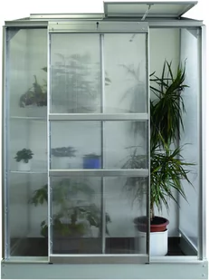 VITAVIA szklarnia przyścienna IDA 900 srebrna (0,9 m2; 0,69 x 1,32 m) + baza - Szklarnie ogrodowe - miniaturka - grafika 3