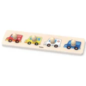 Puzzle - VIGA 44535 Pierwsze puzzle z uchwytami - auta - miniaturka - grafika 1
