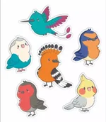 Mapy i plansze edukacyjne - Dekoracje okienne dwustrone - Ptaszki 02 6szt - LearnHow - miniaturka - grafika 1