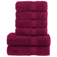 Ręczniki - vidaXL 6-cz. zestaw ręczników premium, bordo, 600 g/m2, bawełna 100% - miniaturka - grafika 1