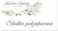 Wesele i ślub - Naklejki personalizowane na pudełka na ciasto - 30 szt. - miniaturka - grafika 1