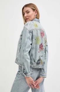 Guess kurtka jeansowa CLARA damska kolor niebieski przejściowa oversize W4GN91 D4VII - Kurtki damskie - miniaturka - grafika 1