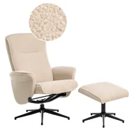 Fotele i krzesła biurowe - Beliani Fotel Boucle Beżowy JAPET - miniaturka - grafika 1