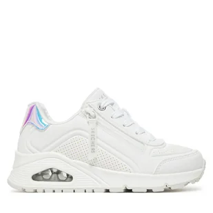 Sneakersy Skechers Uno Gen1-Zip And Stride 310554L/WHT Biały - Buty dla dziewczynek - miniaturka - grafika 1