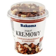 Kefiry, jogurty, maślanki - Bakoma Jogurt kremowy z płatkami kukurydzianymi w czekoladzie 127 g - miniaturka - grafika 1