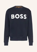 Bluzy męskie - Boss Bluza Nierozpinana Webasiccrew blau - BOSS - miniaturka - grafika 1