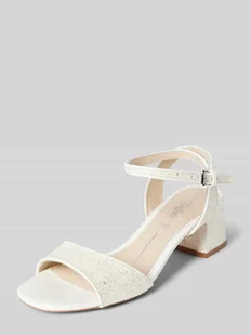 Sandały z obszyciem ozdobnymi kamieniami - Sandały damskie - miniaturka - grafika 1