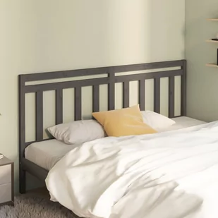 Lumarko Wezgłowie łóżka, szare, 206x4x100 cm, lite drewno sosnowe - Inne meble do sypialni - miniaturka - grafika 1