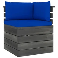 Meble ogrodowe - Ogrodowa sofa narożna z palet, z poduszkami, drewno sosnowe kod: V-3061657 - miniaturka - grafika 1
