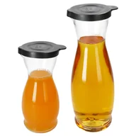 Karafki - 2x MIA MISURA karafka do wina z pokrywką czarna 0,5L i 1L kalibrowany szklany dzbanek na sok - miniaturka - grafika 1
