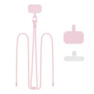 Pozostałe akcesoria do telefonów - Smycz do telefonu TECH-PROTECT C5S Rope Crossbody Strap Jasnoróżowy - miniaturka - grafika 1