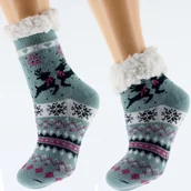 Skarpetki dla dzieci - Grube antypoślizgowe skarpetki zimowe dla dzieci 32-35 - miniaturka - grafika 1