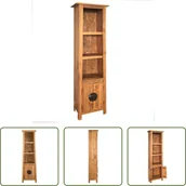 Szafki łazienkowe - The Living Store Wysoka szafka łazienkowa z litego drewna sosnowego 48x32x170 cm - miniaturka - grafika 1