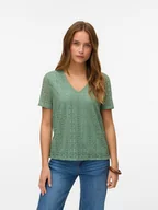 Bluzki damskie - Vero Moda Bluzka w kolorze zielonym - miniaturka - grafika 1