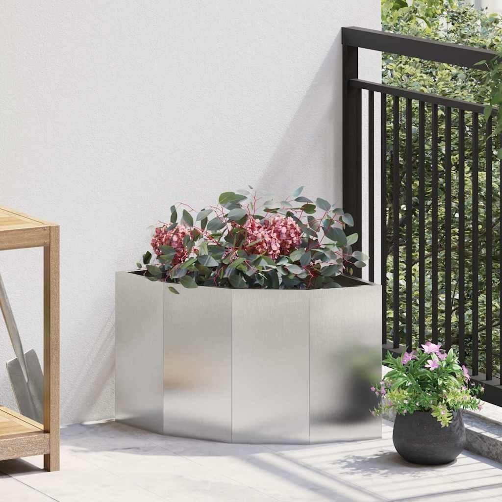 vidaXL Doniczka Różnorożna Srebrny 45 x 45 x 35 cm stal nierdzewna