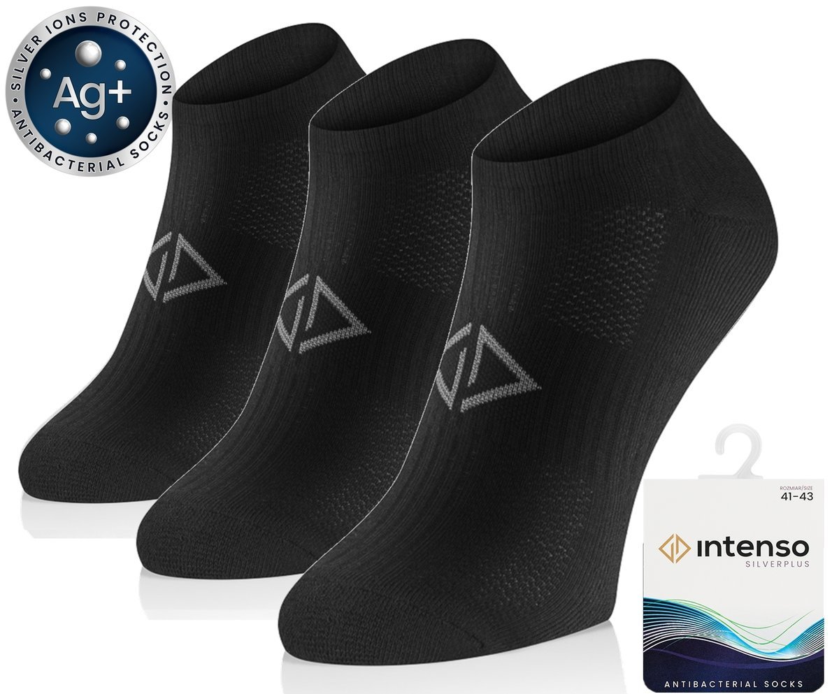 Stopki 1/2 Frotte Sportowe Antybakteryjne Z Jonami Srebra Silverplus Art. 0662 3-Pak Czarne - 44-46, 44-46