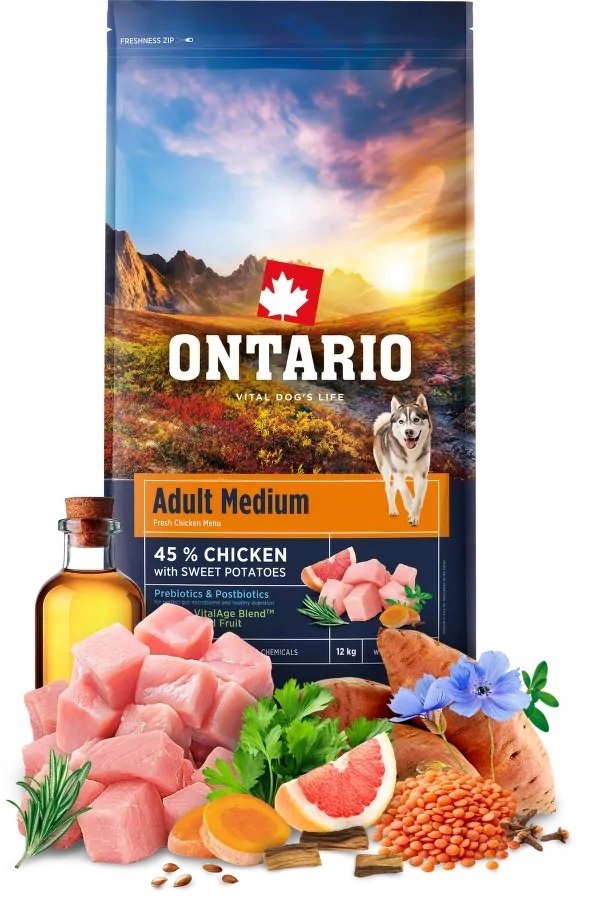 Ontario Adult Medium Chicken & Potatoes 12kg