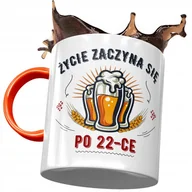 Kubki - Kubek Pomarańczowy na Urodziny 22 22gie 22-gie z Nadrukiem ze Zdjęciem + Opakowanie na prezent (wzór 02) - miniaturka - grafika 1