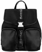 Torebki damskie - Plecak Damski MONNARI Miejski CZARNY Kieszonki LOGO WODOODPORNY - miniaturka - grafika 1